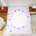 thumbnail image 5 of Manfei 3D Heart Loves Queen Sheet Sets,Romantic Valentines Gifts Flat Sheet,Purple Lines Queen Fitted Sheet For Girls Teens,Super Cozy Room Decor,4 Pieces, 5 of 7