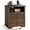 Walnut, variant on Aufeile Farmhouse 2-Drawer Nightstand, Rustic Sofa Side Table with USB & AC Outlets for Bedroom, End Tables for Living Room, Black