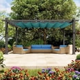 thumbnail image 2 of Blue 10x13 ft outdoor metal gazebo con retractable awning y uv resistance, 2 of 7
