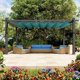 thumbnail image 2 of Blue 10x13 ft outdoor metal gazebo con retractable awning y uv resistance, 2 of 7
