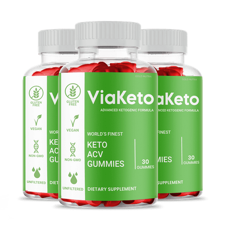 ViaKeto ACV Gummies, Official ViaKeto Gummies, Maximum Strength for Men and Women Dietary Supplement (3 Pack)