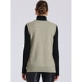 thumbnail image 3 of DARING DIVA Knit Sweater Vest Sleeveless V Neck Pullover Vest S Khaki, 3 of 6