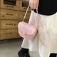 thumbnail image 3 of Bolso de citas casual bolso de hombro de color de contraste de moda bolso bandolera de cuero de PU rosa, 3 of 5