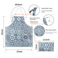 thumbnail image 7 of Blue Ethnic Geometric Pattern Apron-Garden Aprons for Women with Pockets-Cotton Linen Waterproof Kitchen Cooking Gardening Aprons Adjustable for Kitchen,Cooking,BBQ and Salon 33x27 Inch, 7 of 7