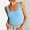 Blue, variant on Women's Neck Sleeveless Knit Ribbed Fitted Casual Crop Tank Top Top Women plus Size Thick Tops for Women Padded Spaghetti Strap Top Pack Women Junior plus Tops 2x Spaghetti Tops for Women Workout Bra