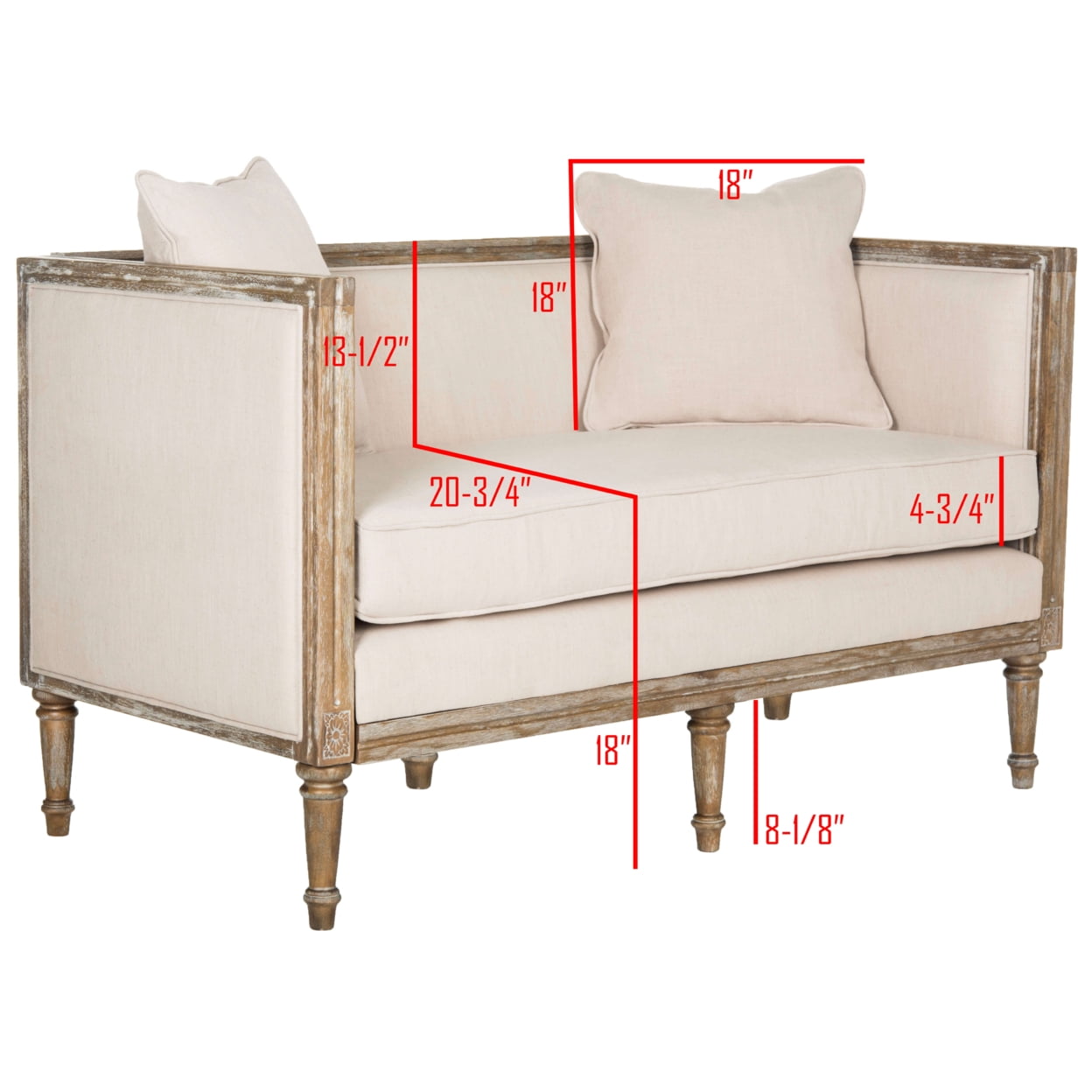SAFAVIEH Leandra Rustic French Country Settee Beige Rustic Oak