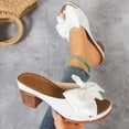 thumbnail image 2 of Women's Bow Decor Chunky Heel Slide Sandals Casual Summer Dressy Mules for Women Outdoor, 2 of 10