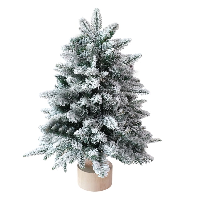Christmas Tree Decorations,Tabletop Snowy Bare Christmas Tree, Mini Scene Setup Holiday Decoration