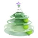thumbnail image 2 of Rodillo de juguete para gatos, base antideslizante de 3 niveles, fácil de limpiar, plataforma giratoria interactiva, juguete para batear, perseguir, aplastar, verde, 2 of 10