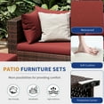 thumbnail image 7 of UDPATIO Patio Furniture Sets, Modular Rattan Outdoor Patio Sectional Furniture with 44" Fire Pit Table,, Wicker Patio Conversation Set for Backyard, Deck, Poolside w/Glass Coffee Table, 7PC Wine Red, 7 of 7