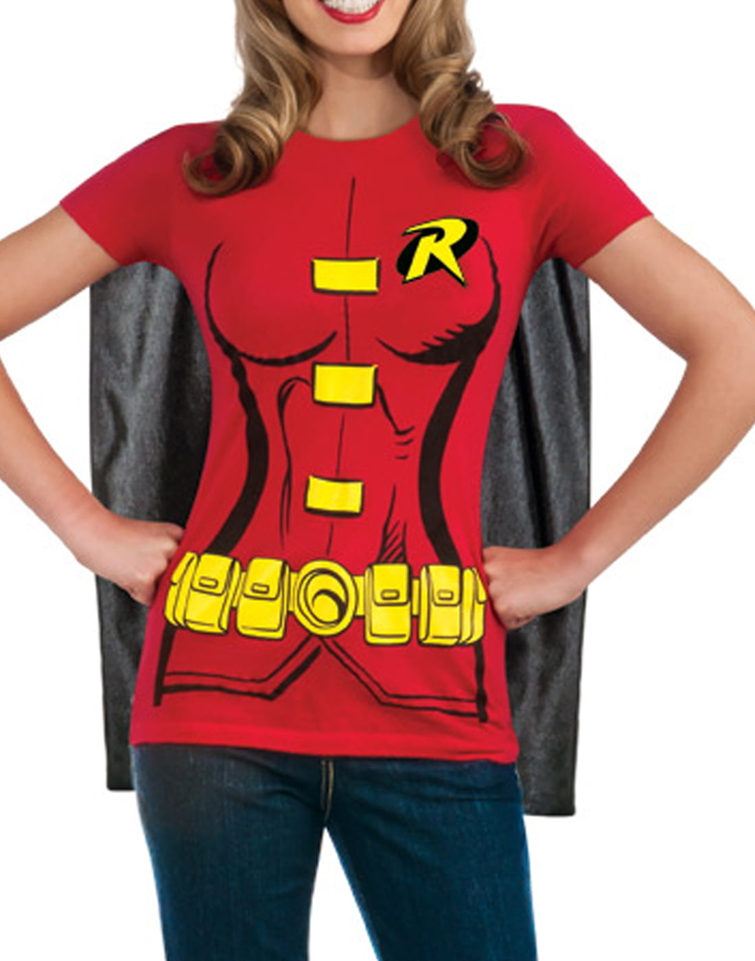 Rubies Costume Justice League Childs Female Robin 100-Percent Cotton T-Shirt-Small 