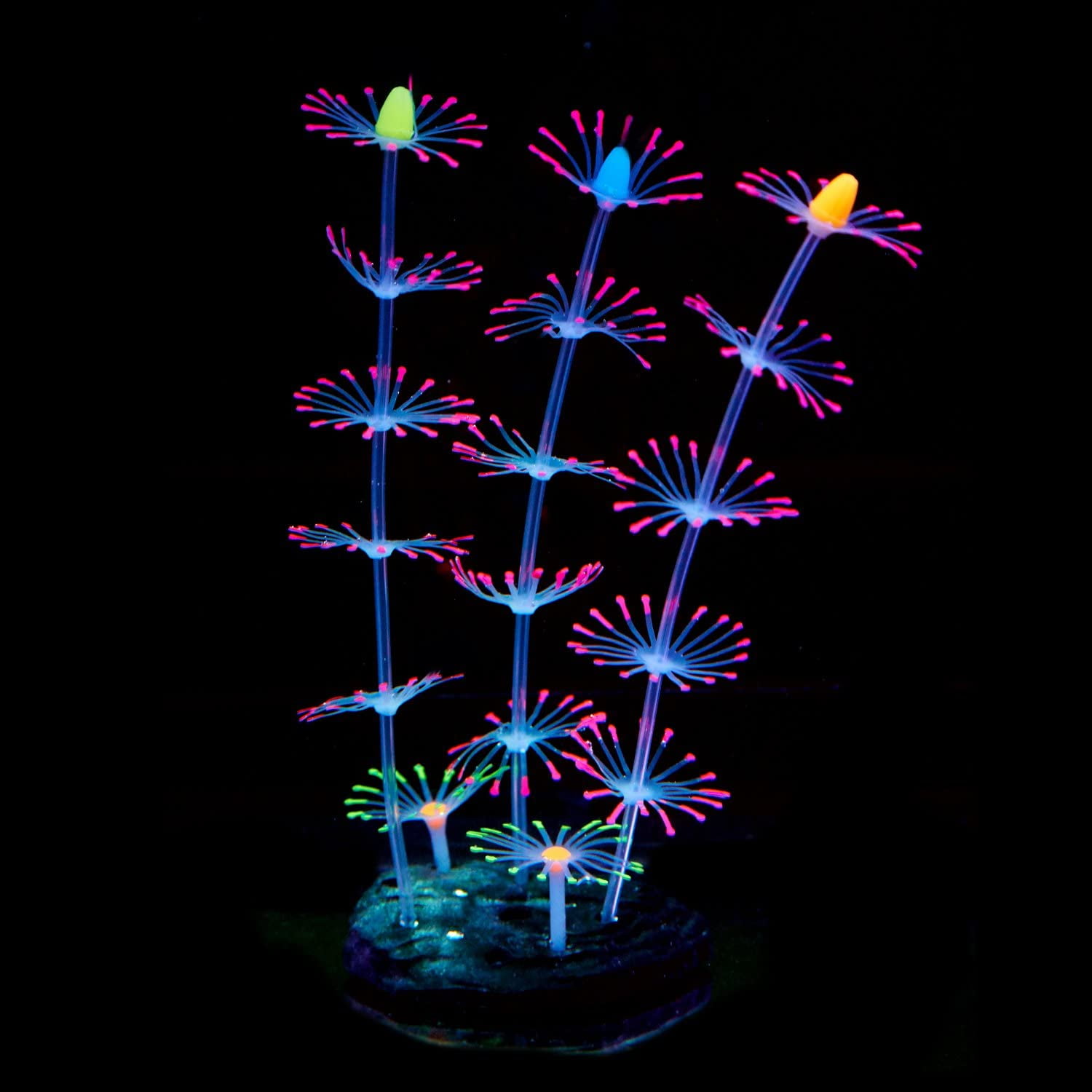 Xelparuc Strip Coral Plant Ornament Glowing Effect Silicone Artificial Decoration for Fish Tank, Aquarium Landscape
