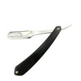 thumbnail image 2 of Maquinilla de afeitar de acero recta y elegante con mango de madera negro para hombre, plegable, de estilo vintage, de metal, para peluquero, 2 of 7