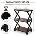 thumbnail image 2 of Gymax Mobile Printer Stand 3 Tier Storage Shelves Printer Cart w/ Pads Coffee, 2 of 10