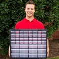 thumbnail image 2 of Akro-Mils 10144 44-Drawer Plastic Drawer Storage Cabinet for Garage Organization, Bead Organizer, Lego Storage, Teacher Toolbox, Makeup Organizer, and More, 20-Inch W x 6-Inch D x 16-Inch H, Black, 2 of 8
