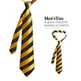 thumbnail image 3 of QCWQMYL Men's Ties for Men Navy Blue Gold Striped Neckties Formal Business Jacquard Tie Polyester, 3 of 4