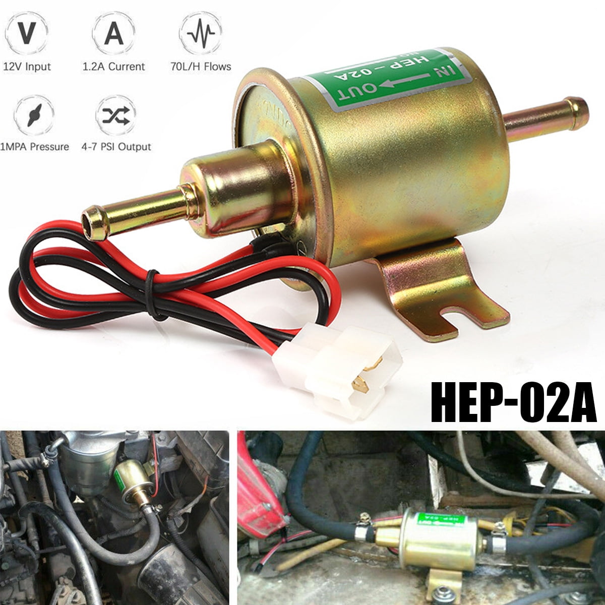 Welpettie Electric Fuel Pump 12V Universal Low Pressure 47 PSI Fuel