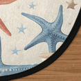 thumbnail image 3 of CURLYOOT Nautical Coastal Starfish 5.2ft Round Rug for Living Room, Large Washable Area Rug, Non Slip Floor Mat Indoor Rugs for Bedroom, Dining Room, Offices, Entryway, 3 of 7