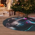 thumbnail image 6 of Lsque Modern Abstract Colorful Skull B Print Christmas Tree Skirt, Tree Skirt with Ties or Velcro, Perfect for Holiday Decorations, Halloween, and New Year-36", 6 of 7