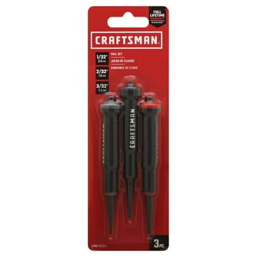 Craftsman Nail-Set Punch,1/32",2/32",3/32" CMHT82541