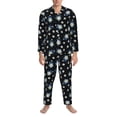 thumbnail image 3 of Yiaed Daisies Flowers Print Men’s Pajamas Set - Long Sleeve Button Down Sleep Shirt and Pajama Bottoms Sleepwear Set Mens Pjs Sets Men's Pajama Bottoms-X-Large, 3 of 7