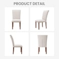 thumbnail image 5 of Mid-Century Fabric Dining Chairs with Nailhead Detail and Wooden Legs, Upholstered Side Chairs for Kitchen and Dining Room – Beige, 5 of 7