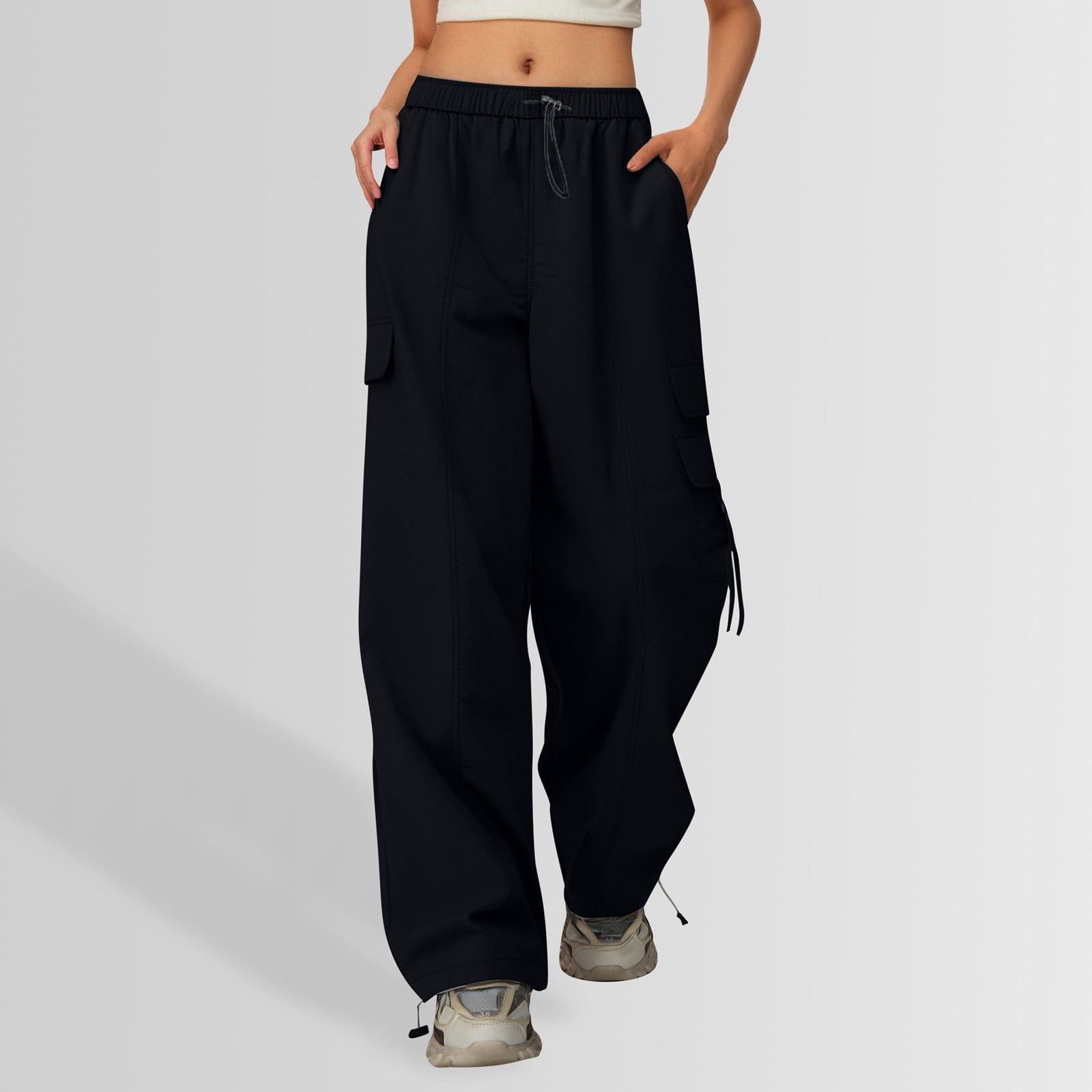 Pantalon Cargo Fille - Taille Haute, Cordon De Serrage, Poches Amples - Confort Décontracté Pour Enfant - 8