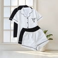 thumbnail image 5 of Tnhcen Women's 2 Piece Summer Cotton Print Pj Set Short Sleeve Button Up Sleepwear Homewear Set S-XL 2PC*2, 5 of 5