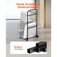 thumbnail image 5 of Folding Chair Rack - 100 LBS Capacity - Heavy Duty Chair Cart for 10 Chairs - Metal Storage Dolly with Rubber Wheels - Push Chair Holder - Matte Black, 5 of 10