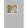 thumbnail image 2 of Junior's MTV Cheetah Print Logo  Graphic Tee Athletic Heather Large, 2 of 3