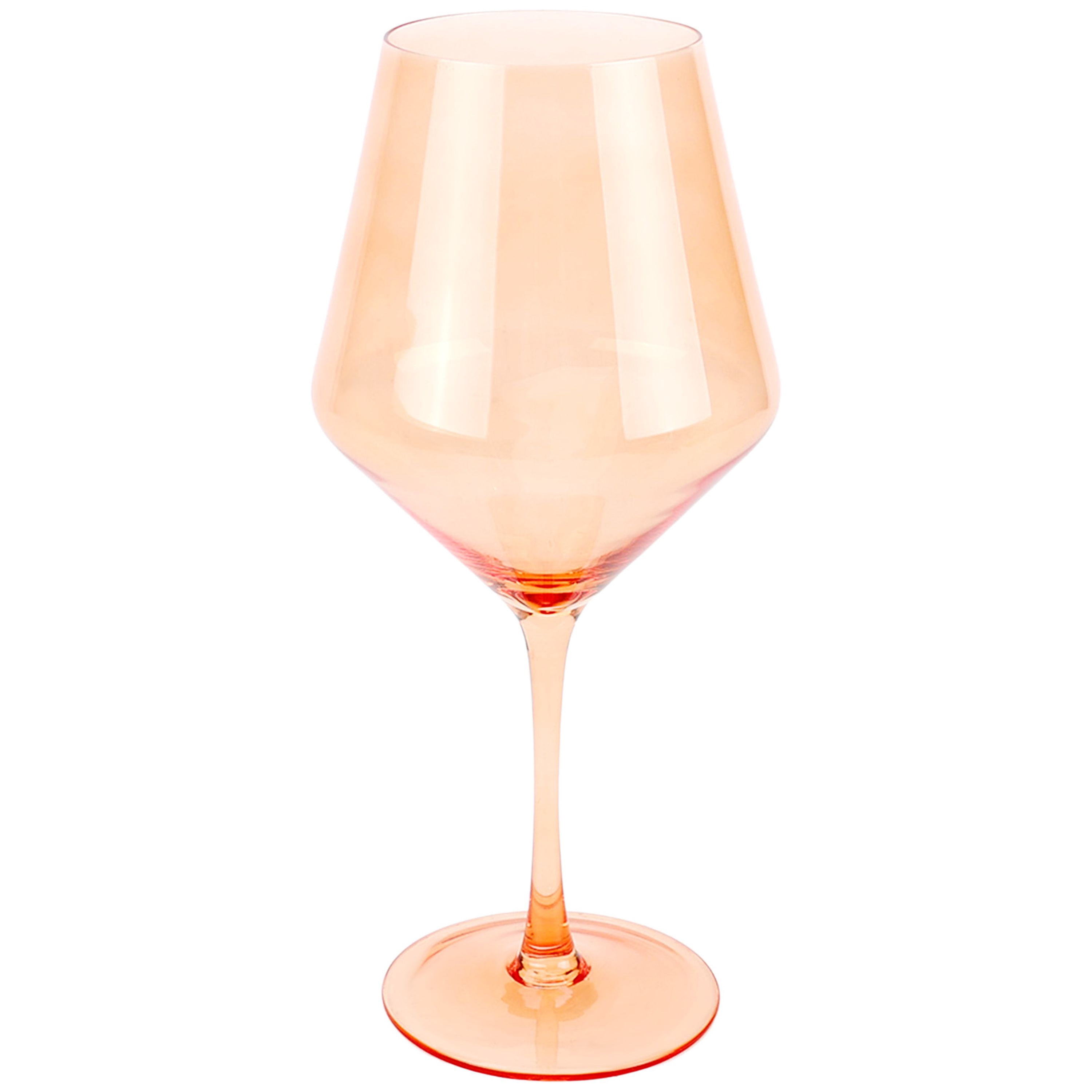 Just Feed Me by Jessie James Decker 4-Piece 22-Ounce Stemmed Wine Glass Set, Peach Amber