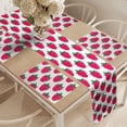 thumbnail image 2 of Ambesonne Fruit Table Runner & Placemats, Repetitive Raspberries Design, Placemat 4 pcs + Runner 16"x90", Dark Pink Forest Green, 2 of 2