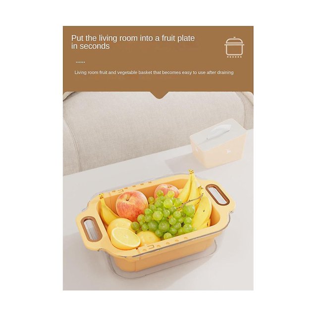 Colador de fregadero de doble capa, cesta coladora de fregadero extensible, lavar verduras y frutas, est