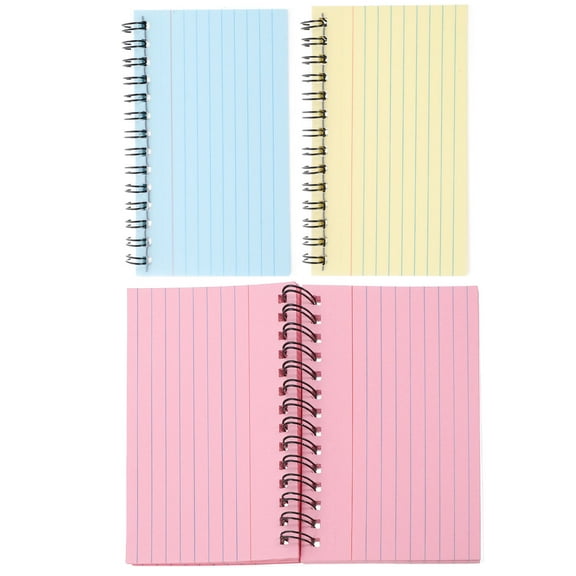 Masteelf Portable Mini Spiral Notepads with Smooth Writing Paper and Assorted Colors for Off 3pcs