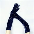 thumbnail image 4 of MEICHEN Sparkly Sequin Gloves Long Velvet Length Arm Sleeves Mardi Gras Wedding Prom Gloves for Women, 4 of 4
