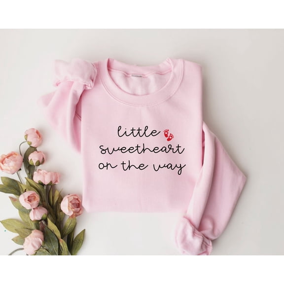 Little Sweetheart on the Way, Valentines Day Pregnancy Announcement Sweater, Valentine Pregnancy Sweatshirt, Valentines Baby Announcement TSHIRT All Size S-5XL