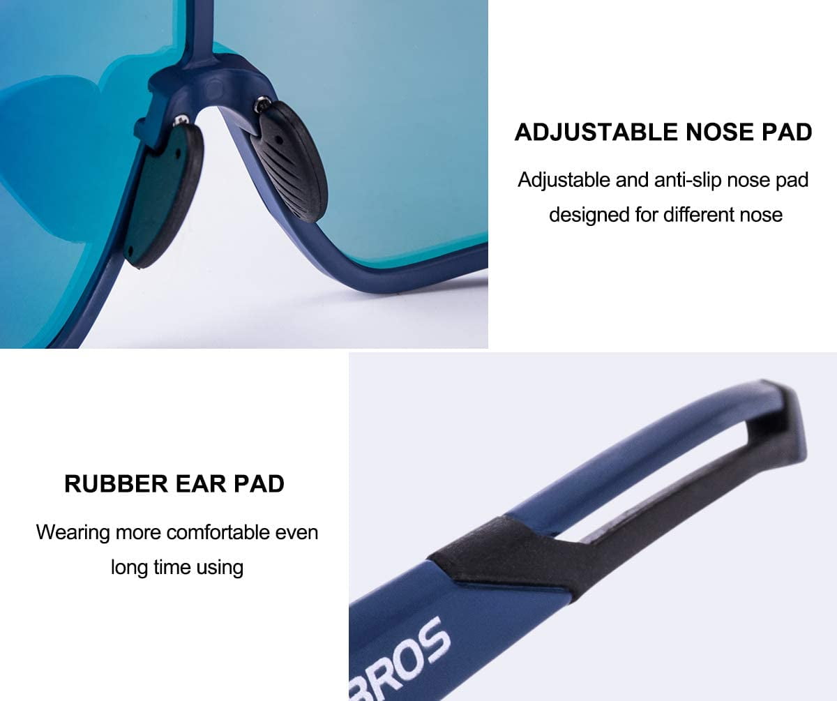 ROCKBROS Polarized Sports Sunglasses Men Women - UV400 Protection Goggle with Myopia Frame for Running Cycling Driving