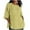 Yellow, variant on YUGYXL Womens Casual Linen Tshirts Plus Size 3/4 Sleeve Loose Cozy Shirts Lounge Crew Neck Lightweight Comfy Tees Fashion Solid Color Side Split Fit Clothes