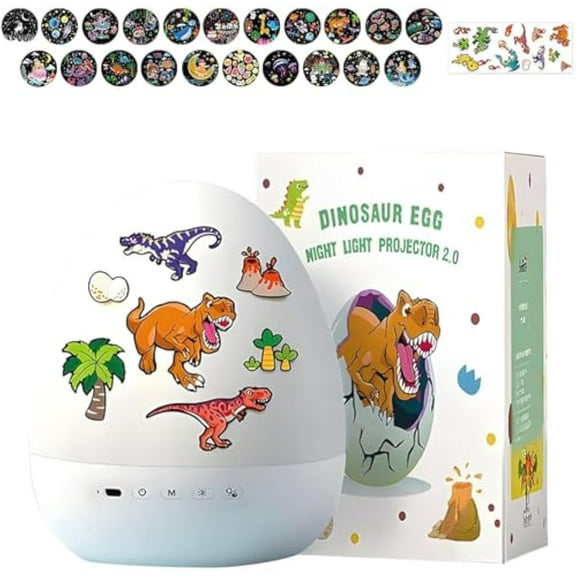 Dinosaur Egg Night Light Projector, Dinosaur Night Lights Projector, 360° Rotation & 21 Effects, Slient Lights for Ceiling, 8 Sleep Sounds, 360° Rotation,Projection Lights for Bedroom