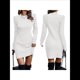 thumbnail image 2 of Suéter Corto Elegante de Larga con Cuello Redondo para Mujer, Ajustado, Elegante, para Otoño e Invierno, Minivestido de Punto M, 2 of 7