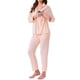 thumbnail image 4 of INSPIRE CHIC Ropa de dormir para mujeres en periodo de lactancia, pijamas de maternidad con botones, conjuntos de loungewear 2XL Rosa, 4 of 6