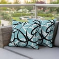 thumbnail image 2 of 2 Pack Outdoor Waterproof Throw Pillows, Abstraction Distortion Lines Art Decorative Square Pillow Case Patio Pillows for Chair Couch Sofa 16x16in, 2 of 9