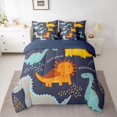 thumbnail image 2 of Homewish Kawaii Navy Dinosaur Twin Bedding Sets 7-Piece for Kids, Chic Polkadots Bedding Comforter Set, Cartoon Animal Reversible Sheet Sets, Lightweight Room Decor, 2 of 7