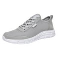 thumbnail image 5 of Men's Wide Walking Shoes Fashion Breathable Knit Upper Sneakers Soft Cushioning Non Slip Daily Walking Travel Slip on Footwear Gray Size 11.5, 5 of 5