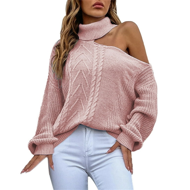 HSMQHJWE Ladies Sweaters Cardigan Clearance Womens Sweater Cardigans  Contrast Color Leopard Print Border Knit Sweater Leaky Shoulder Sling Full  Zip