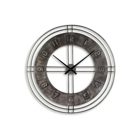 Signature Design by Ashley Casual Ana Sofia Wall Clock  Antique Gray