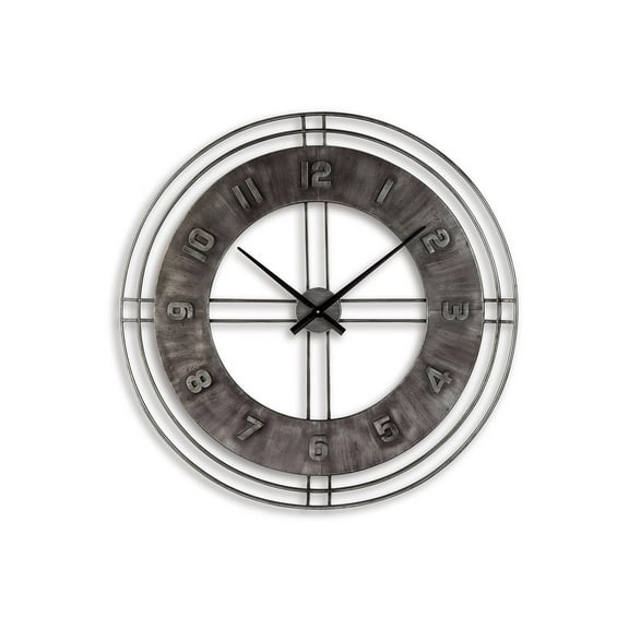 Signature Design by Ashley Casual Ana Sofia Wall Clock  Antique Gray