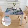 thumbnail image 2 of Acheng Dragonfly Flowers Fantasy Art Square Tablecloth with Elastic Edge 100% Polyester Fiber 46*46, 2 of 8