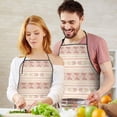 thumbnail image 5 of Pink Geometric Striped Pattern Apron-Garden Aprons for Women with Pockets-Cotton Linen Waterproof Kitchen Cooking Gardening Aprons Adjustable for Kitchen,Cooking,BBQ and Salon 33x27 Inch, 5 of 7