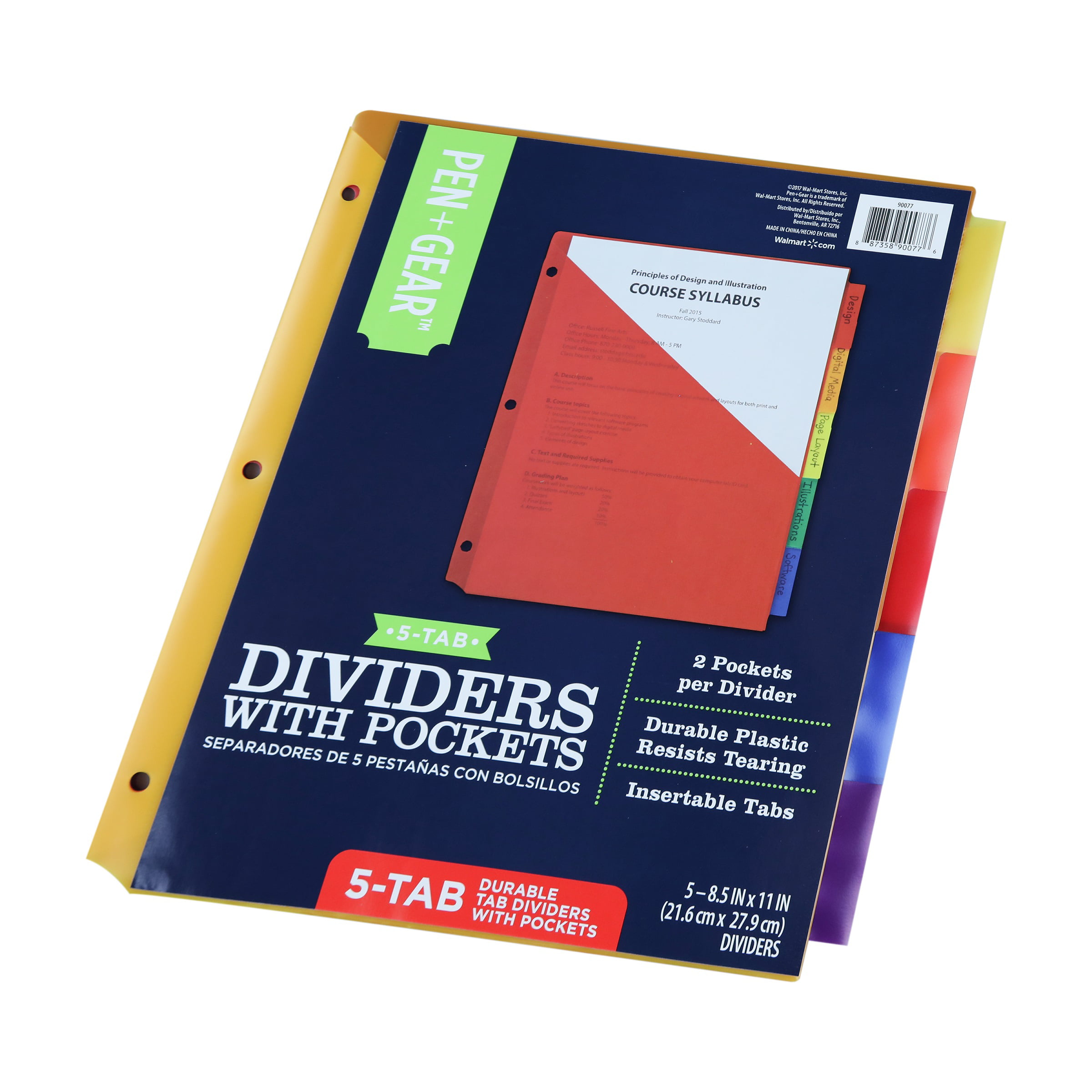Assorted Colors 1IntheOffice Discbound Tab Dividers Letter Size Pack of 2 
